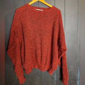 Vintage 80’s le Tigre sweater marbled knit red and black 
Xl